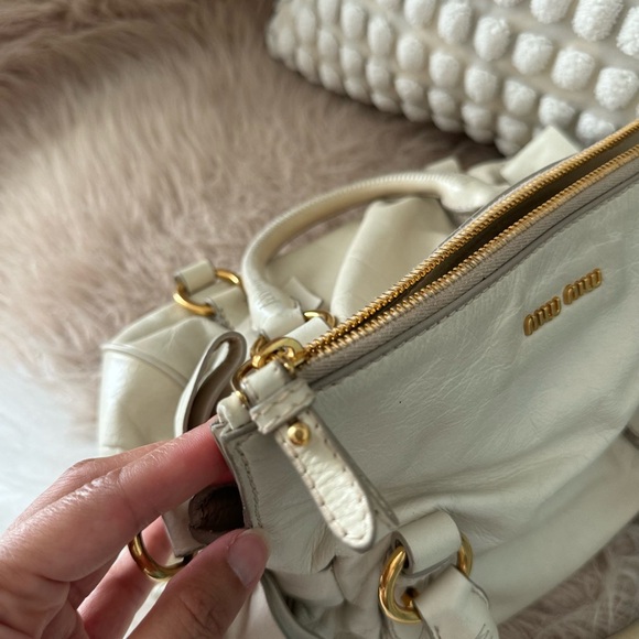 Miu Miu Women's Gray Leather Handbag - Picture 15 of 15